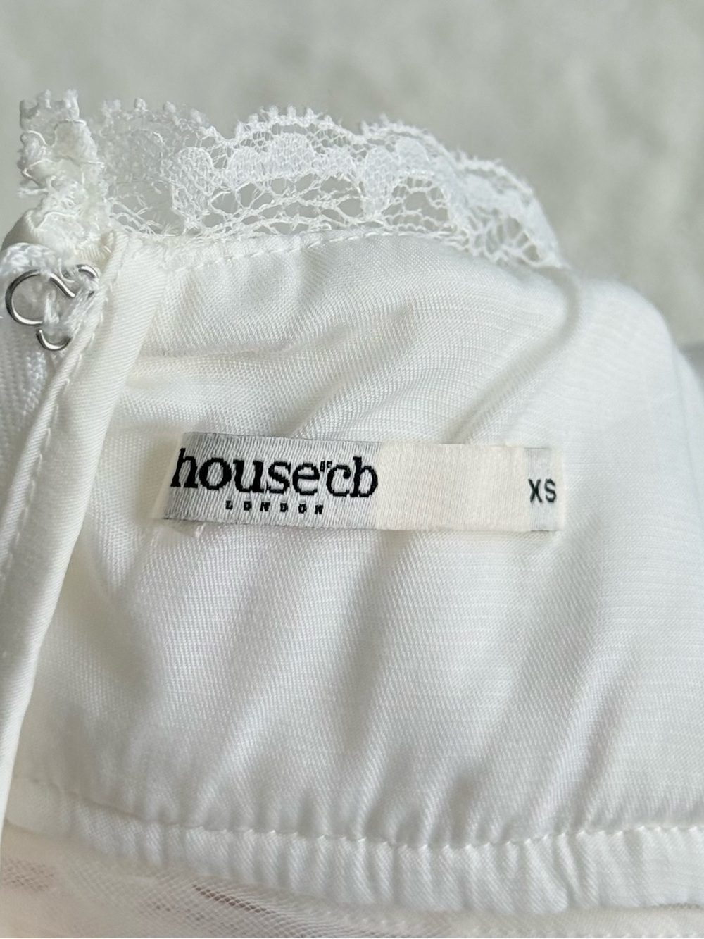 House of CB Cream Mini Dress with Lace Bodice - Picture 11 of 13